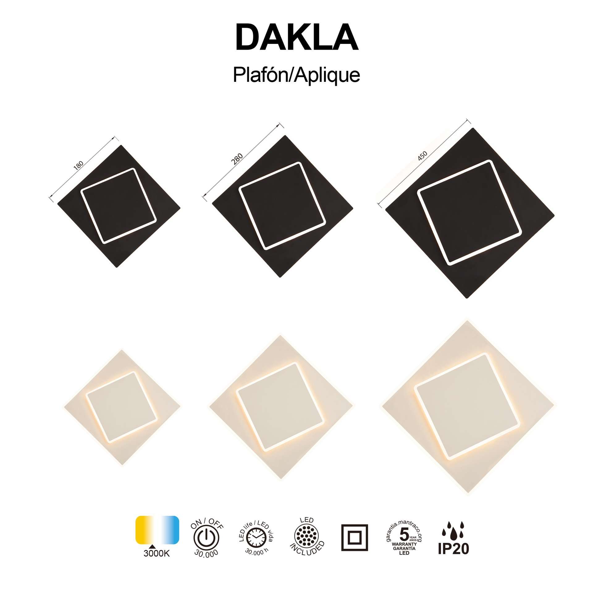 Applique Plafoniera LED Dakla - immagine 5