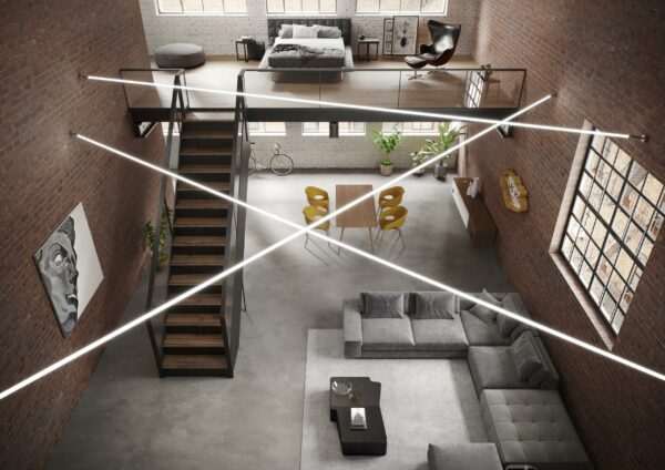 Attacchi terminali (2pz) per installazione parete-parete di tubo led Linea - immagine 2