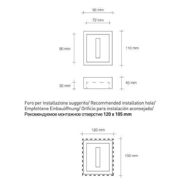 Applique luce rettangolare ad incasso segnapassi Atena - immagine 4