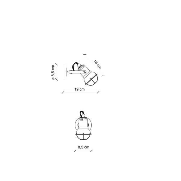 Applique 1 luce con gabbia Loft - immagine 9