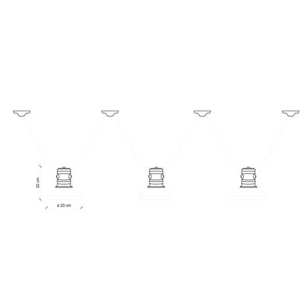 Sospensione Retro' 3 luci ufo Industrial - immagine 7