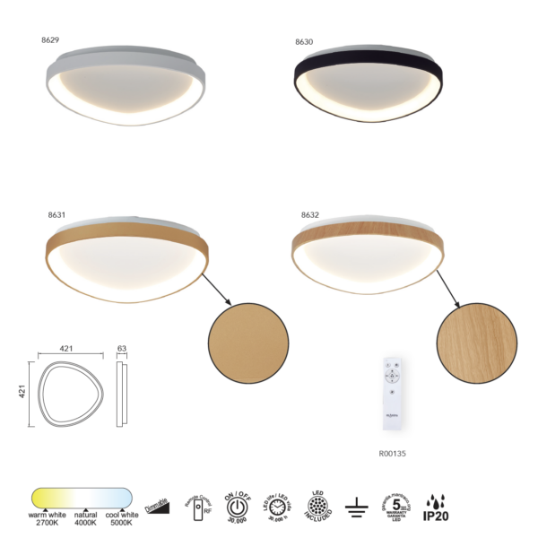 Plafoniera LED triangolare Niseko II - immagine 8