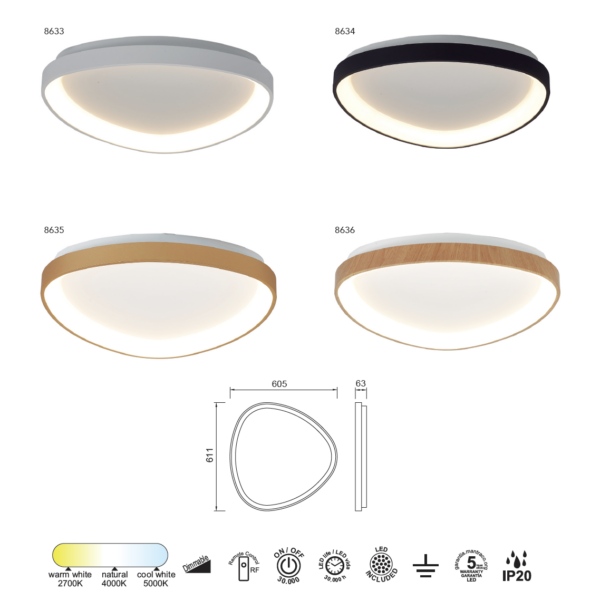 Plafoniera LED triangolare Niseko II - immagine 9