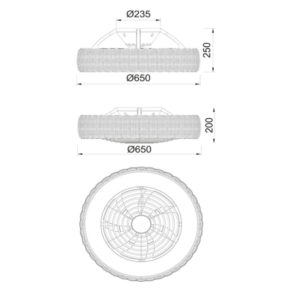 Plafoniera led con ventilatore Kilimanjaro mini - immagine 4