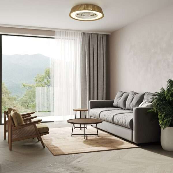 Plafoniera led con ventilatore Polinesia natural - immagine 3