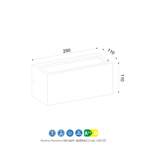 Applique per esterni Utah biemissione IP65 - immagine 4