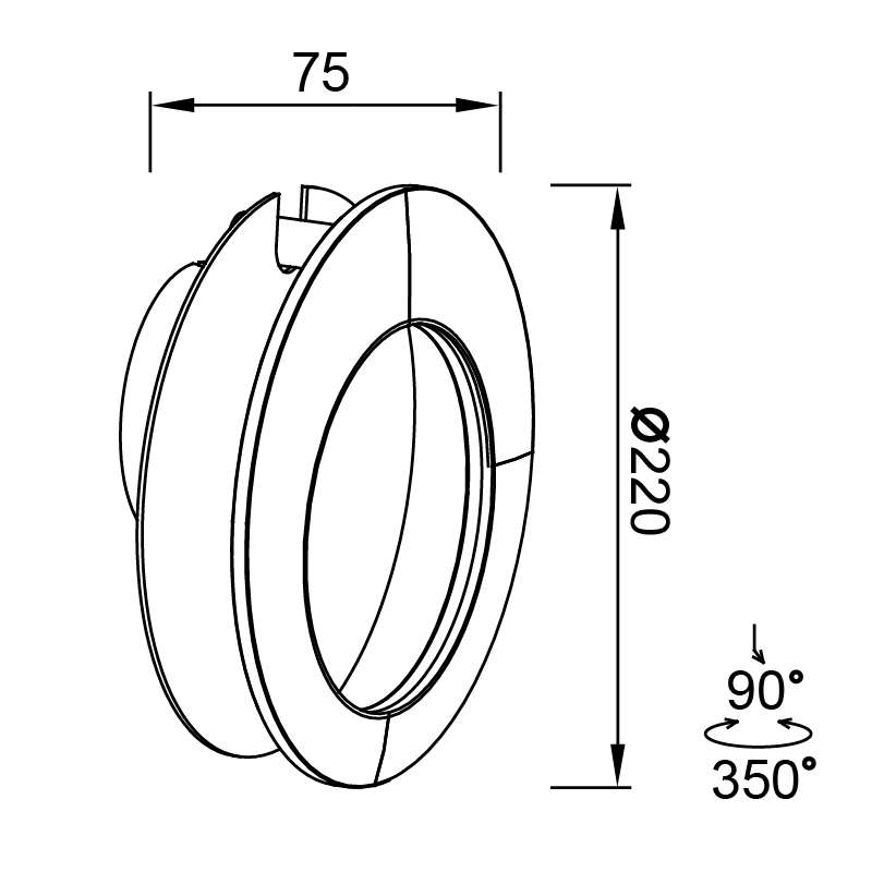 Applique circolare Toronto led - immagine 9
