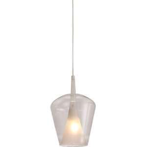 Sospensione vetro 1 luce ELSA - Cristallo trasparente, Diametro cm. 22