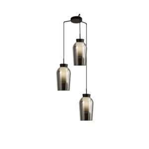 Sospensione circolare 3 luci NORA - Nero+Marmo