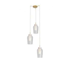 Sospensione circolare 3 luci NORA - Oro+Marmo