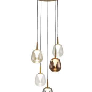 Sospensione base tonda Led Andromeda - Diametro cm.35 - 5 luci