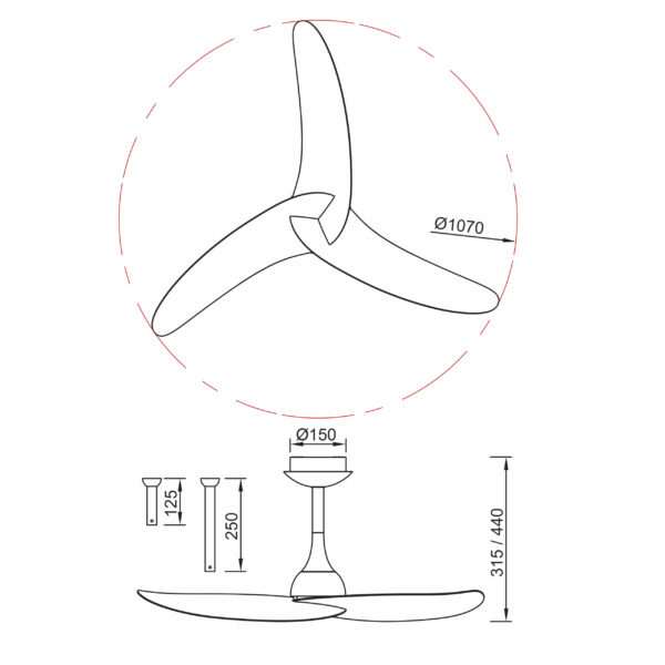 Plafoniera Ventilatore IPANEMA III - immagine 5