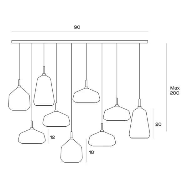 Sospensione 9 luci X RAY - immagine 9