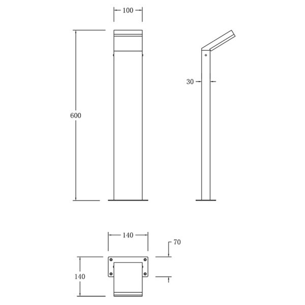Paletto LED per esterni Alpine IP65 - immagine 2