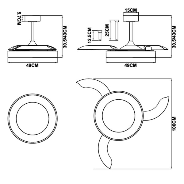 Ventilatore led NISEKO FAN - immagine 17