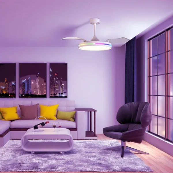 Plafoniera Ventilatore luce led RGB+W RAFAGA - immagine 4