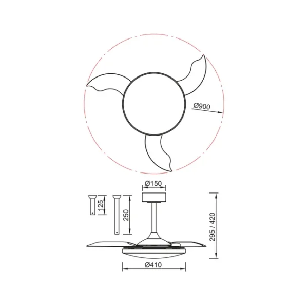 Ventilatore da soffitto con luce led SLIM FAN - immagine 10