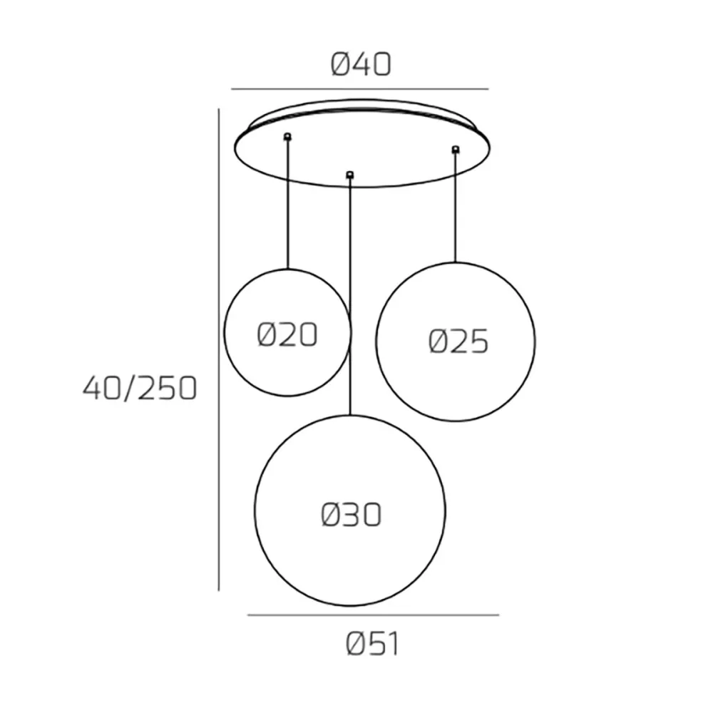 Sospensione BIG ECLIPSE 3 luci vetro soffiato - immagine 6