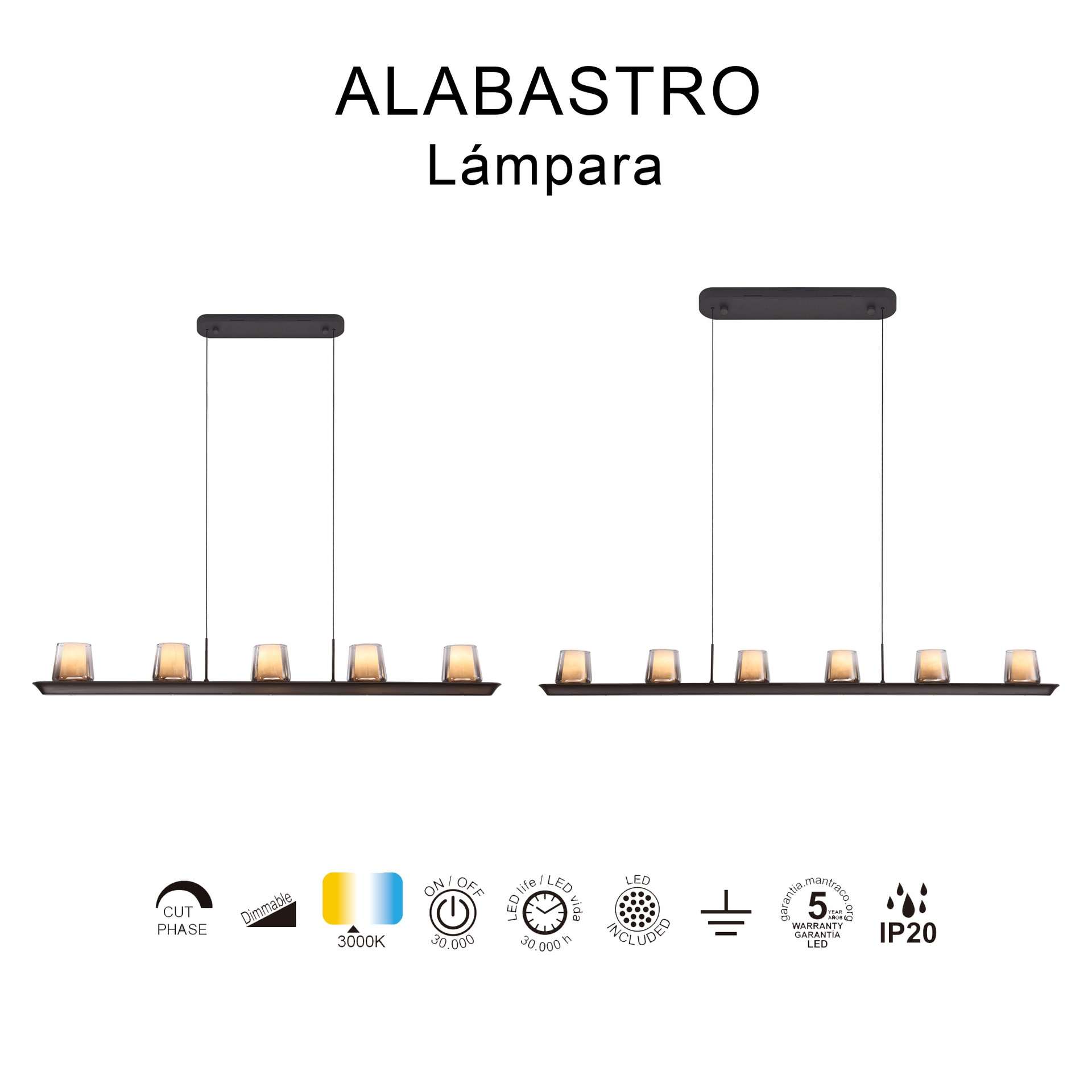 Sospensione lineare led ALABASTRO - immagine 5
