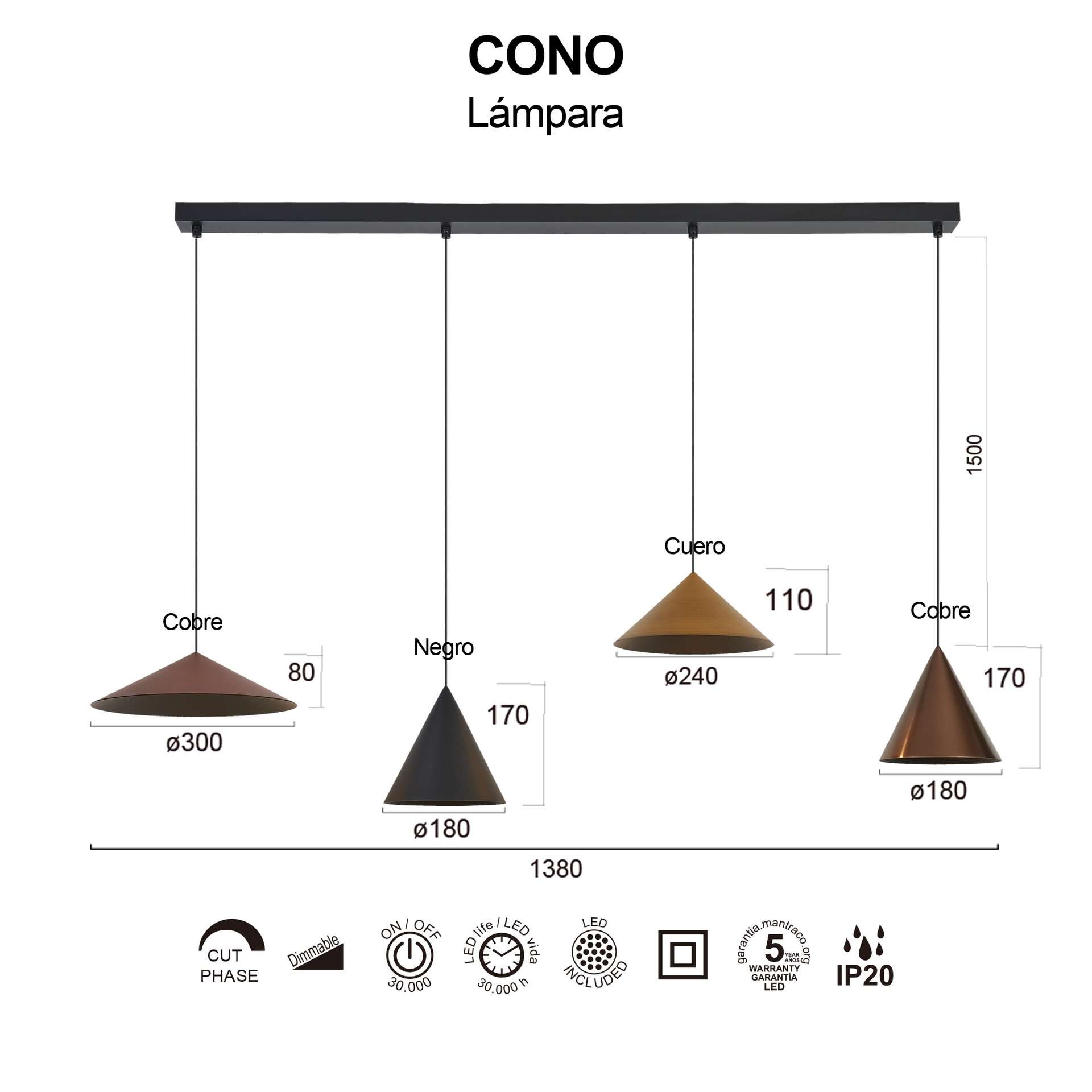 Sospensione led CONO - immagine 3