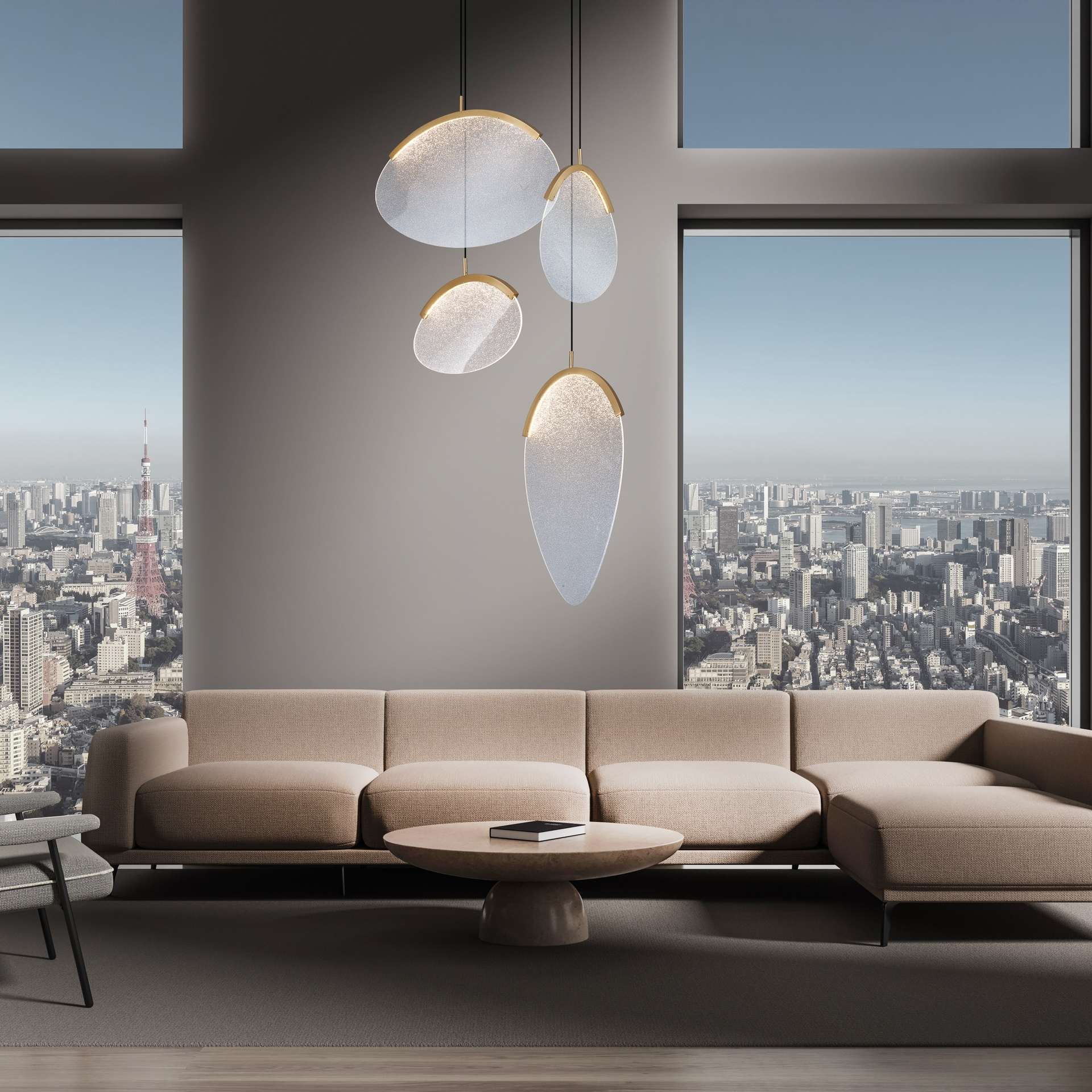 Sospensione 4 luci OASIS led 54W - immagine 2