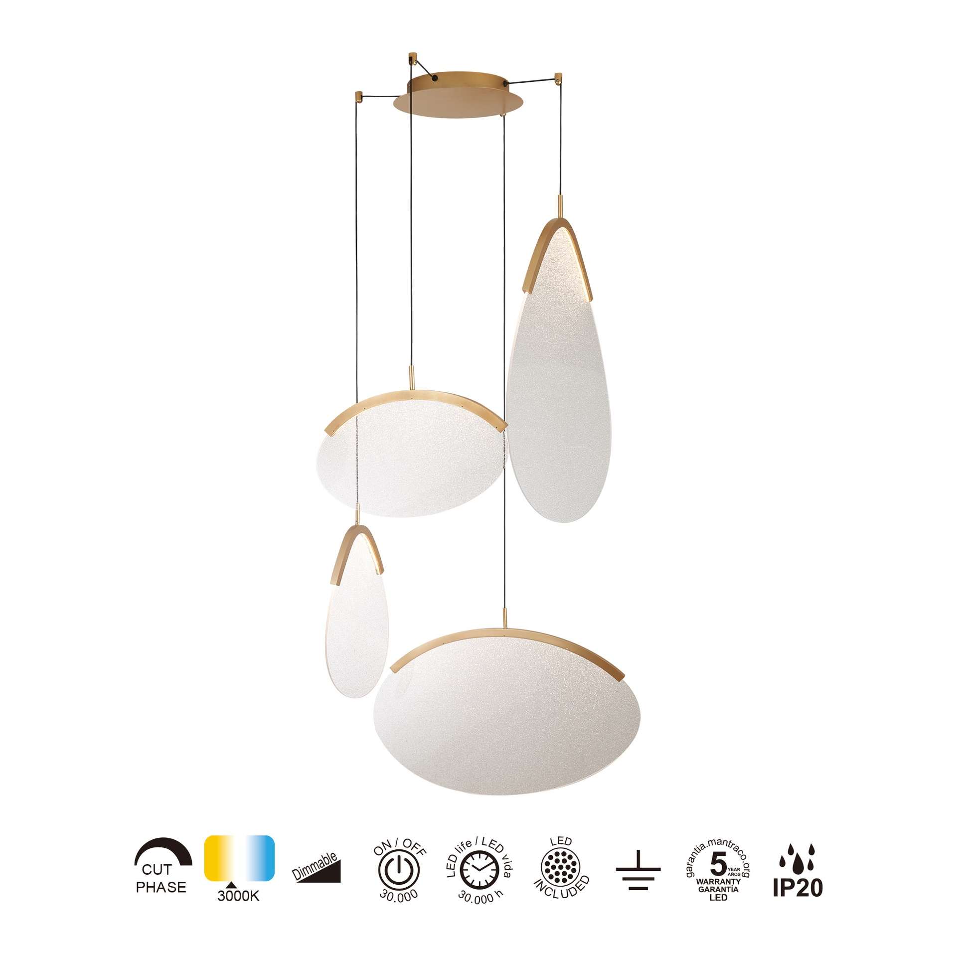 Sospensione 4 luci OASIS led 54W - immagine 4