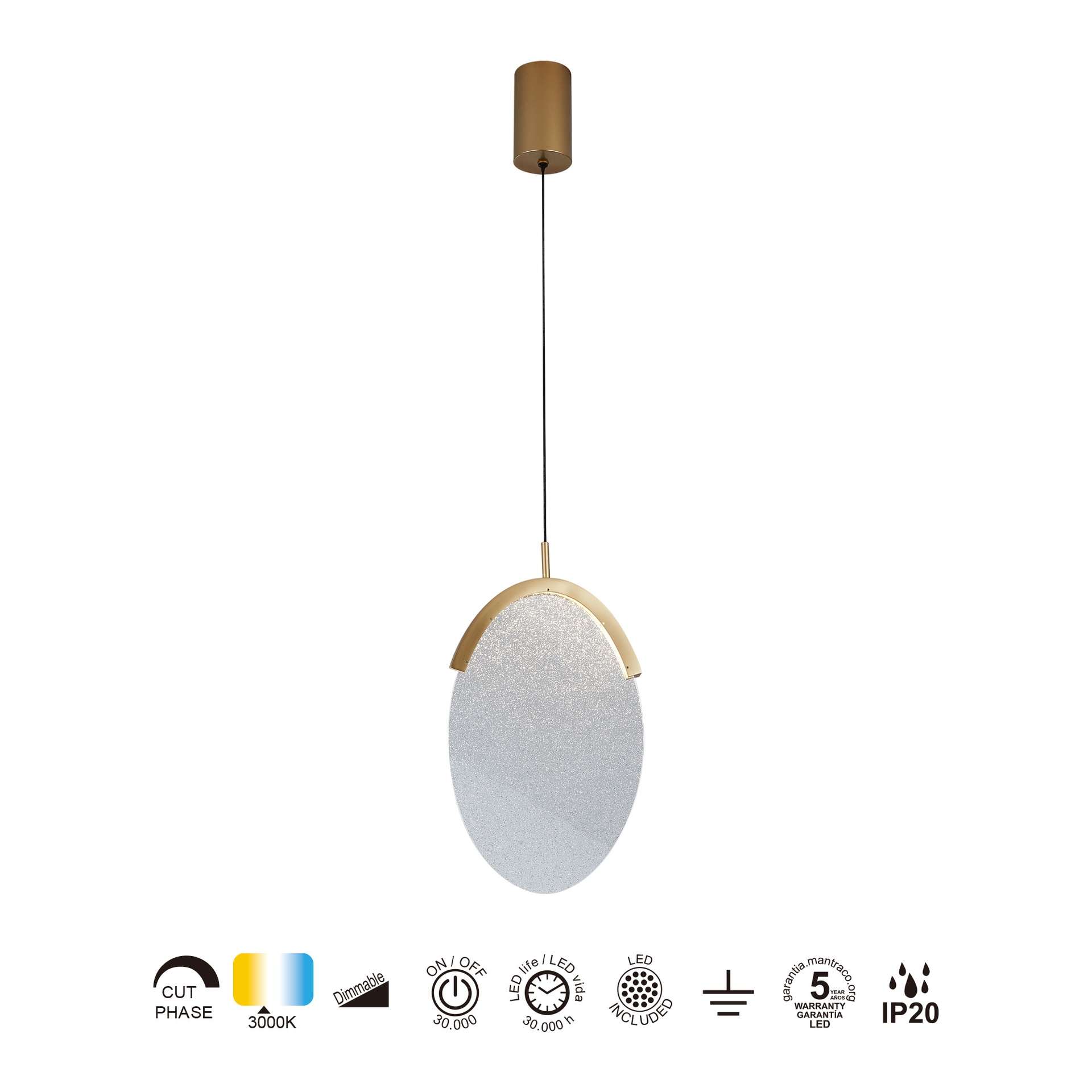 Sospensione 1 luce OASIS ovale verticale - immagine 5