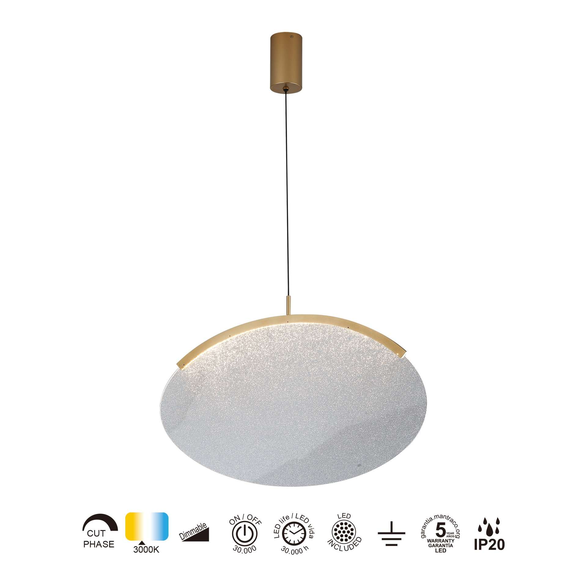 Sospensione 1 luce OASIS ovale orizzontale - immagine 4