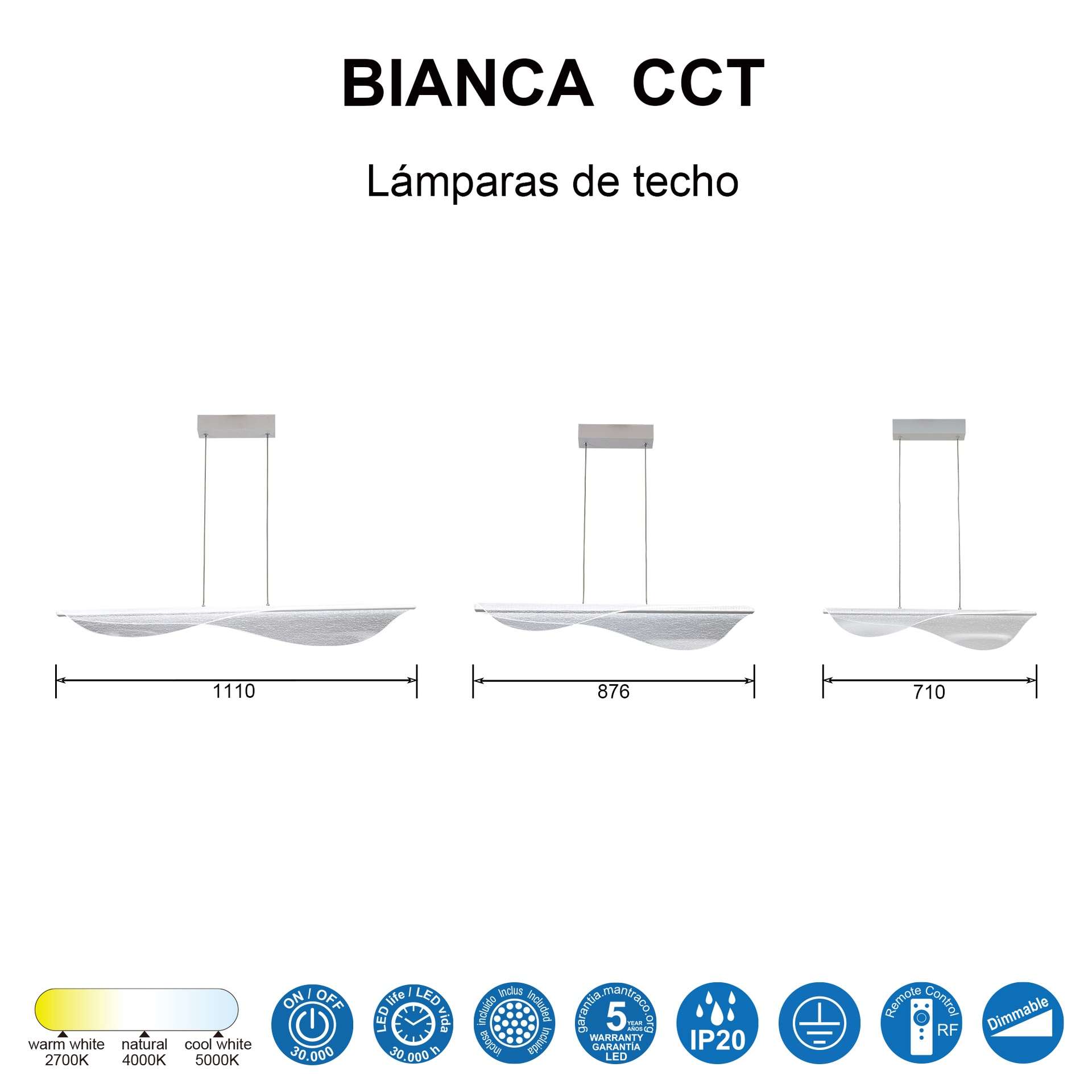 Sospensione BIANCA CCT led - immagine 8