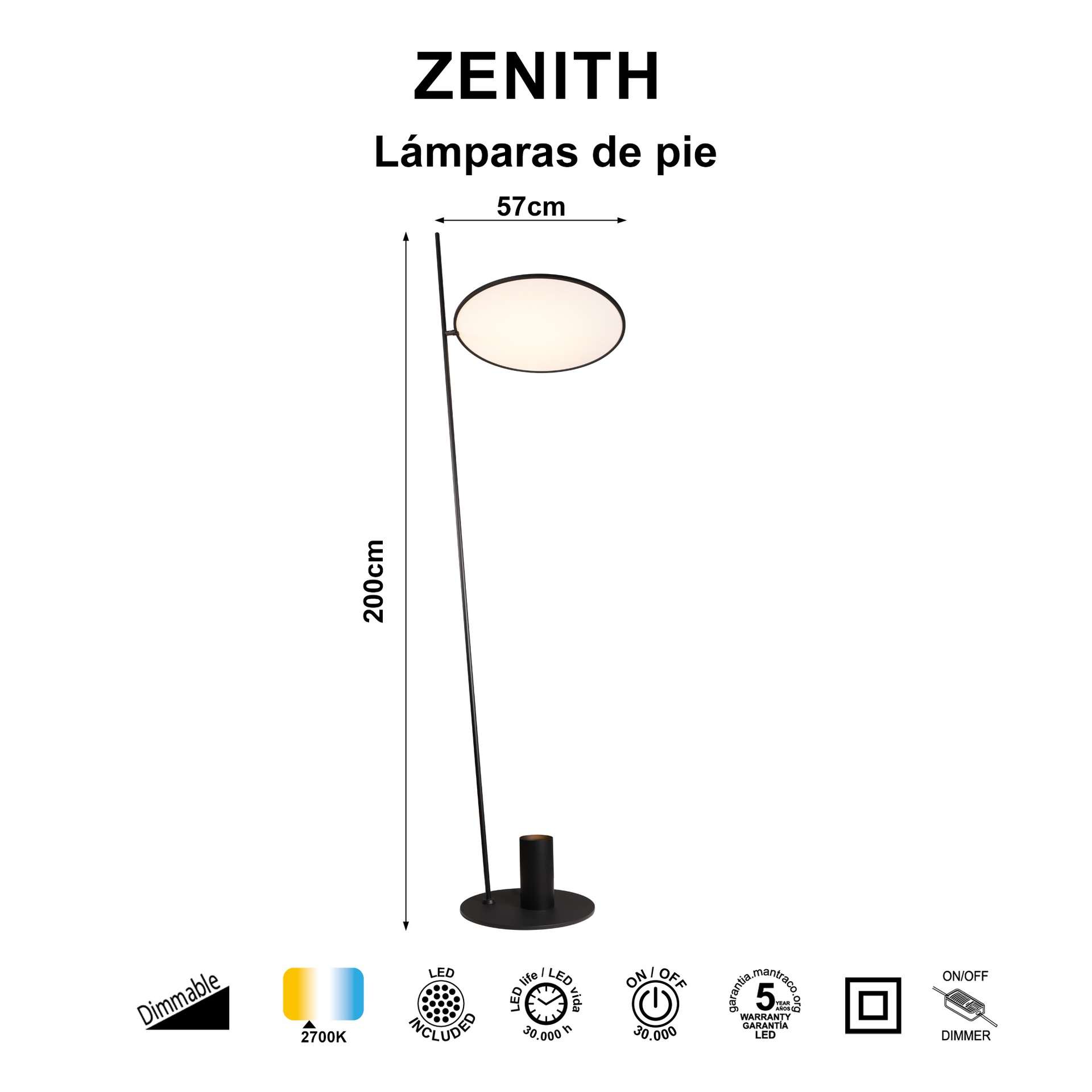Lampada da terra ZENITH led 20W - immagine 7