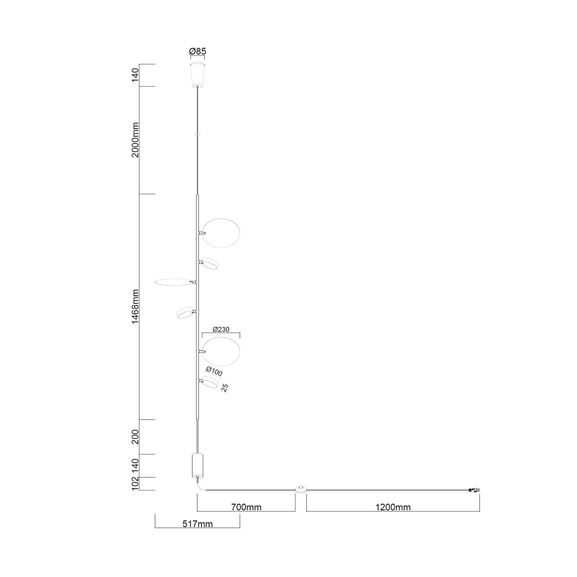 Sospensione plafone ZYRA led dimmer - immagine 8