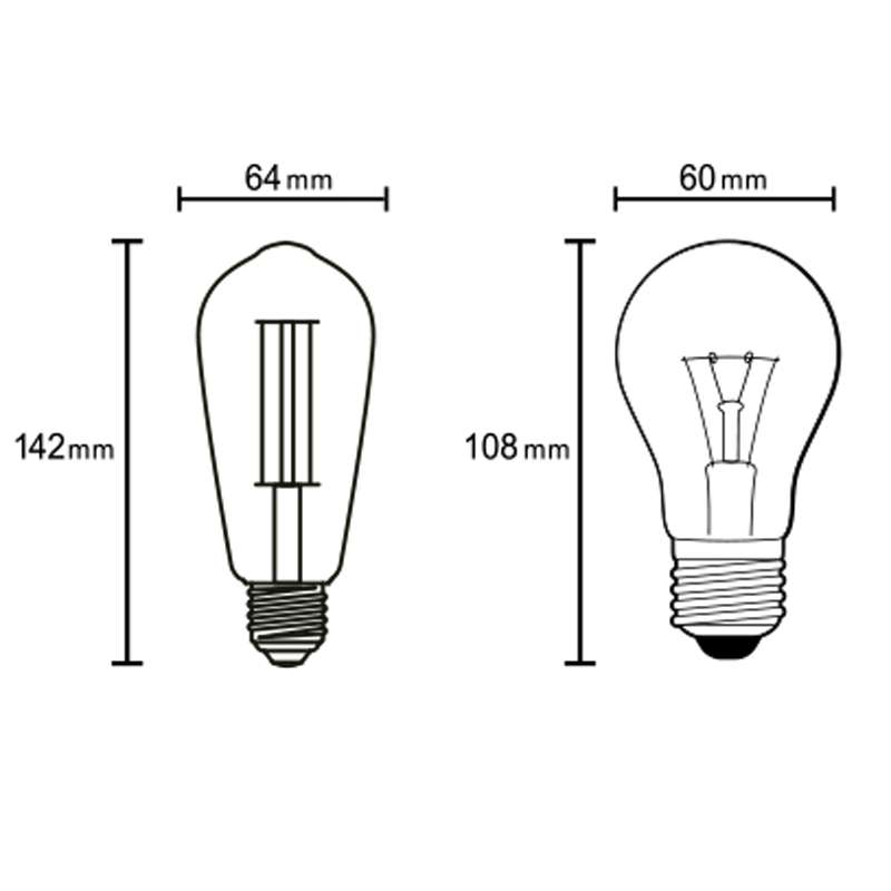 BOX 10PZ Lampadina ST64 Led E27 8W 2200k dimmer - immagine 4