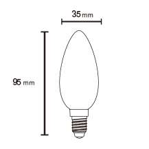 BOX 10PZ Lampadina oliva opalina Led E14 4W - immagine 3