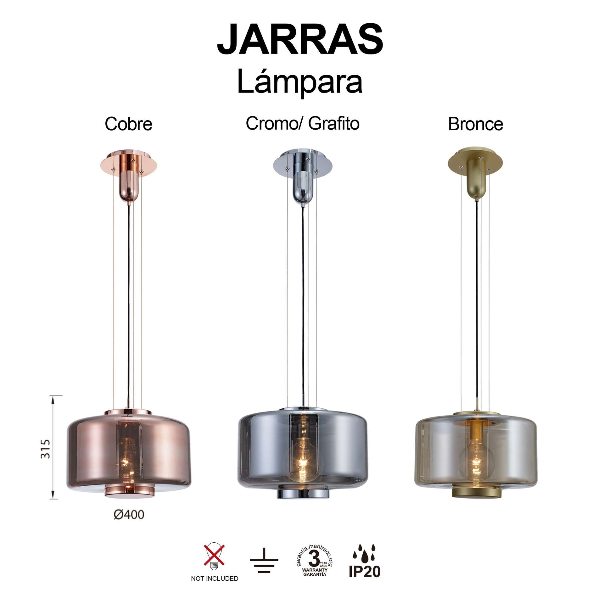 Sospensione vetro Jarras L - immagine 2