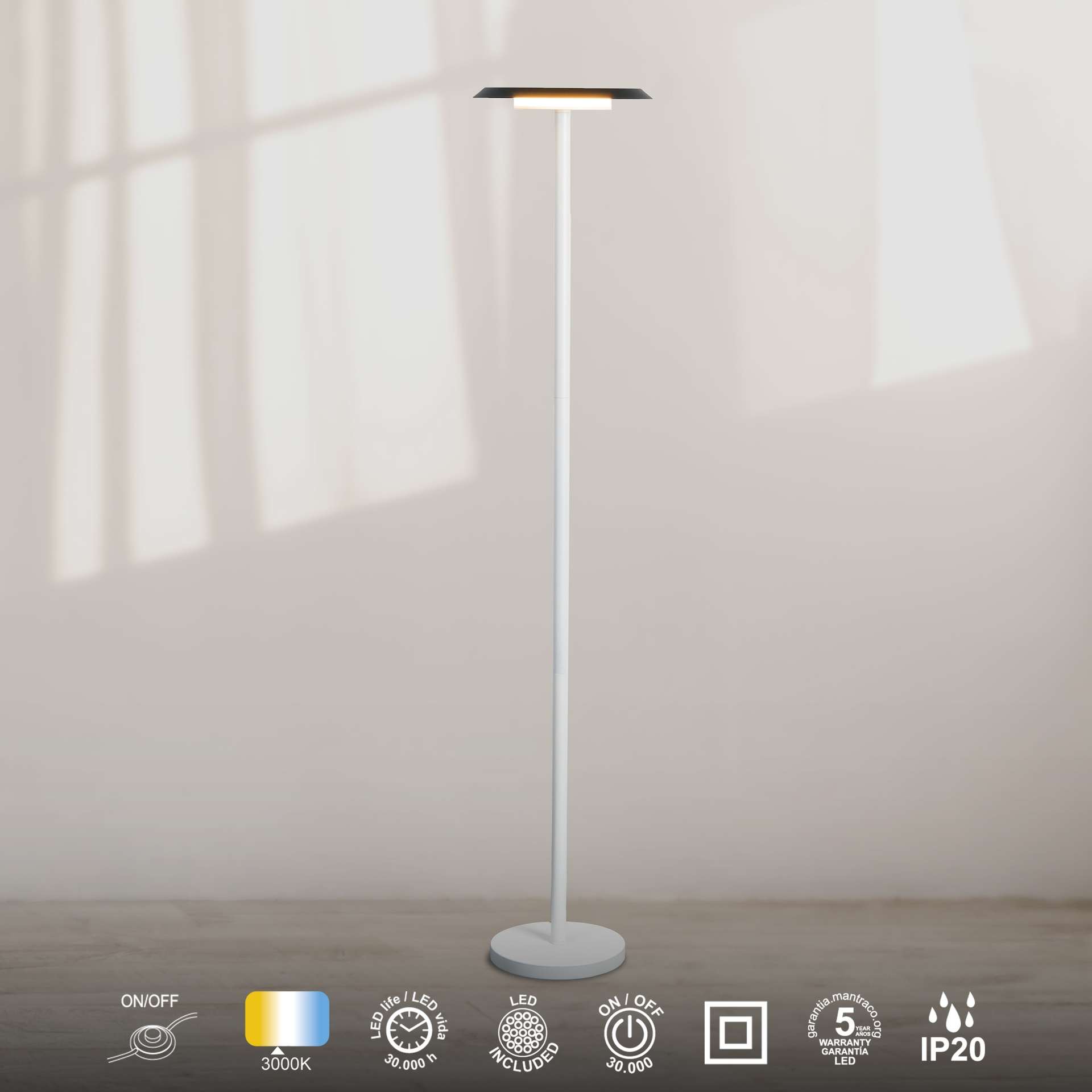 Lampada da terra led 12 watt 3000k TINA - immagine 3